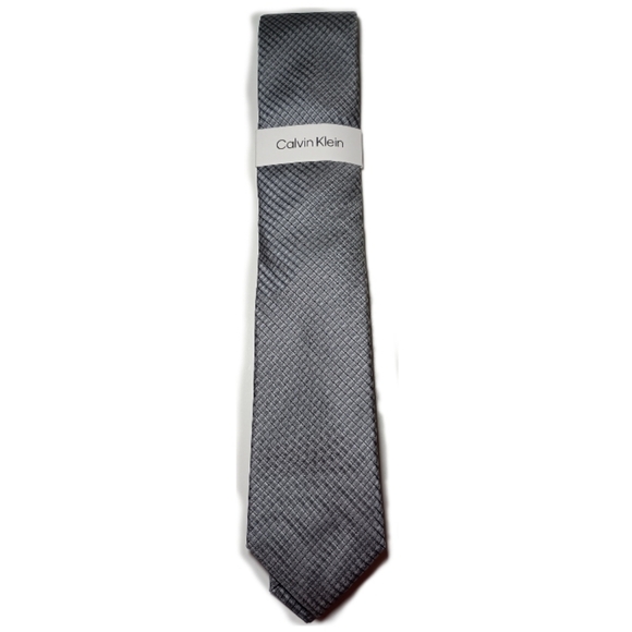 Calvin Klein Men’s Gray Silk Blend Tie NWT Designer Office Business Wedding - Picture 2 of 7